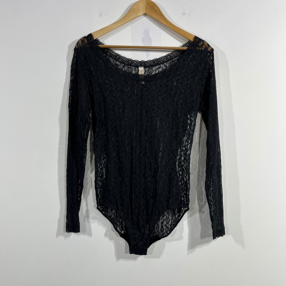 Cacique Fairy Sheer Floral Lace Long Sleeve Bodysuit Womens‎ 14 16 Whimsigoth